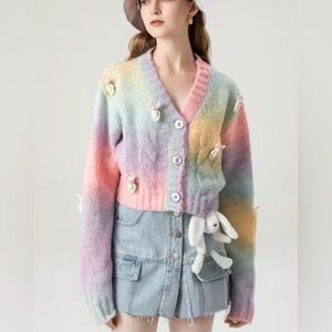 Cotton Yarn Rainbow Colorful Cake Yarn For Crochet Sweaters